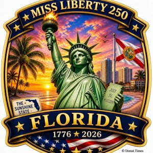 Miss Liberty 250 – Design C (Free Window Decal) - Florida